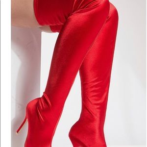 Aldo Pre-Loved Thigh Satin Boots